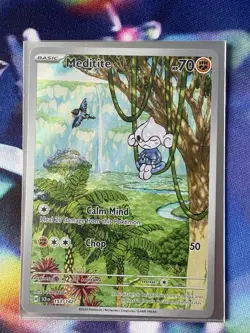 Pokemon Card Meditite 153/142 Stellar Crown Illustration Rare NM - Image 1