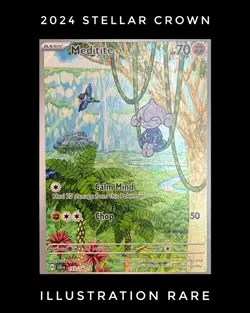 Meditite 2024 Pokemon Stellar Crown 153/142 Illustration Rare NM/M - Image 1
