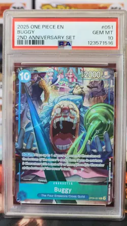 Buggy OP09-051 R Alt - 2nd Anniversary Set - One Piece English PSA 10 - Image 1