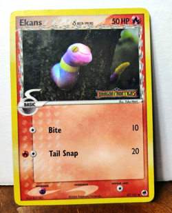 POKEMON EKANS 47/101 DELTA SPECIES REVERSE HOLO DRAGON FRONTIERS STAMPED HP-DMG - Image 1