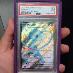 Pokemon Mew ex 216/091 SV: Paldean Fates Shiny Ultra Rare Holo EX PSA 9 2024 - Image 1