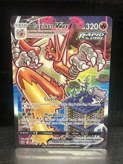 READ Pokemon Sword & Shield 2021 Chilling Reign Blaziken VMax Secret TCG Card. - Image 5