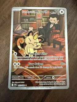 Pokemon TCG Team Rockets Meowth Card 203/182 Destined Rivals Near Mint - Image 2
