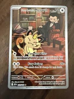 Pokemon TCG Team Rockets Meowth Card 203/182 Destined Rivals Near Mint - Image 5