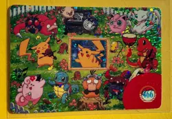 💥 PIKACHU SLOWPOKE Prism Holo Sticker Card Anime Collectible Foil LP 💥 - Image 1