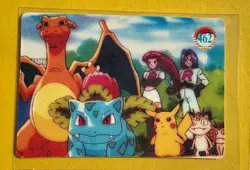 💥 PIKACHU SLOWPOKE Prism Holo Sticker Card Anime Collectible Foil LP 💥 - Image 2