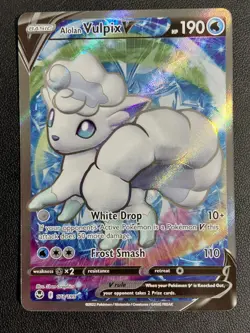 Pokemon TCG Alolan Vulpix V 173/195 Silver Tempest Full Art Ultra Rare NM-M - Image 1