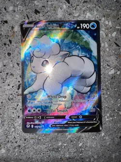 Pokemon TCG Alolan Vulpix V 173/195 Silver Tempest Full Art Ultra Rare NM-M - Image 3