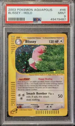 PSA 9 MINT Blissey #H6/H32 Aquapolis E-Reader Holo Rare 2003 Pokemon English - Image 1