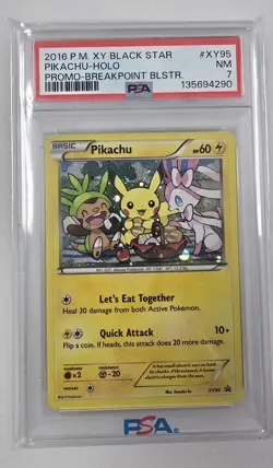 2016 Pokemon P.M. XY Black Star Pikachu Holo #XY95 PSA 7 - Image 1