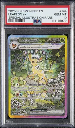 2025 POKEMON PRE EN-PRISMATIC EVOLUTIONS #144 LEAFEON EX PSA 10 - Image 1