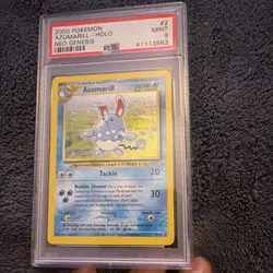 Pokemon Azumarill Neo Genesis Holo Rare 2/111 PSA 9 2000 English TCG - Image 1