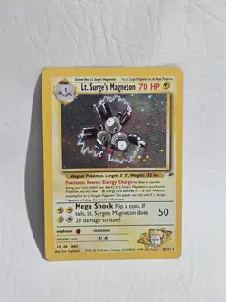 Pokemon TCG Lt. Surge's Magneton Gym Heroes 8/132 Holo Unlimited Holo Rare NM+ - Image 1