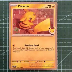 Pikachu 051/162 Pokemon Day 2026 - Anniversary Stamped + Promo Coin - Image 2