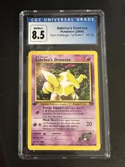 Sabrina’s Drowzee 93/132 Pokemon Gym Heroes 1st Edition CGC 8.5 Slab - Image 1