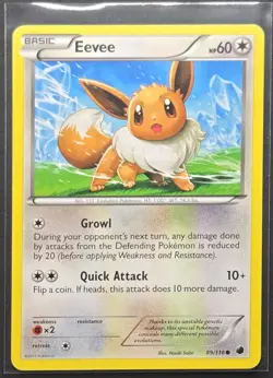 Eevee 89/116 Plasma Freeze Common Pokemon 2013 - Image 1