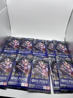 One Piece TCG The Azure Sea's Seven Booster Pack Japanese OP-14 10 Pack Bundle - Image 1