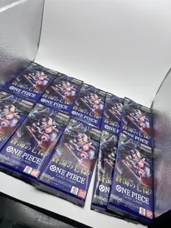 One Piece TCG The Azure Sea's Seven Booster Pack Japanese OP-14 10 Pack Bundle - Image 1