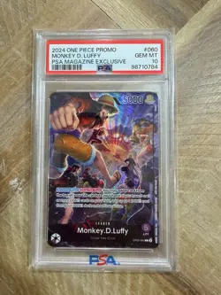 PSA 10 One Piece Promo Monkey D. Luffy PSA Magazine 2024 Exclusive OP05-060 🔥 - Image 1