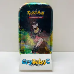 Pokemon Crown Zenith Mini Tin Marnie Sealed 2 Packs 1 Sticker Sheet 1 Art Card - Image 1
