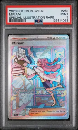 Pokemon 2023 Scarlet and Violet Base Set EN Miriam SIR 251/198 PSA 9 - Image 1