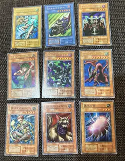 Yugioh OCG Vintage Lot Of 9 No Reference Mixed Rarity Monster Cards MP-Damaged - Image 1
