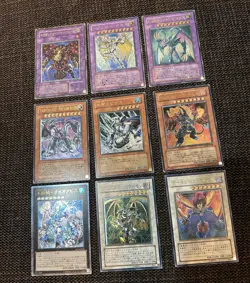 Yugioh OCG Japanese Vintage Ultimate Rare Lot Of 9 Cards MP-Damaged - Image 1