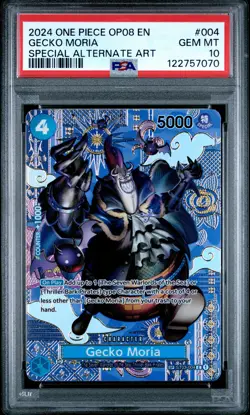 2024 ONE PIECE OP08-TWO LEGENDS SPECIAL ALTERNATE ART #004 GECKO MORIA PSA 10 - Image 1