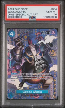 One Piece 2024 OP08-TWO Legends Special Alternate Art #004 Gecko Moria, PSA 10 - Image 1