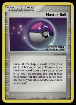 Pokemon Card - Master Ball Delta Species Stamped 99/113 Uncommon Reverse Holo - Image 1