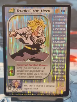 Trunks the Hero HOLO FOIL Rare 150 LV4 DBZ CCG Dragon Ball Z Score TCG - Image 1