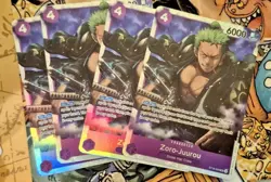 4x (PLAYSET) Zoro Juurou ST18-004 SR ONE PIECE TCG Purple Luffy Starter Deck 18 - Image 1