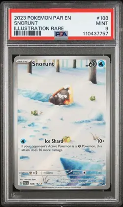 2023 POKEMON PAR EN-PARADOX RIFT #188 SNORUNT ILLUSTRATION RARE PSA 9 - Image 1