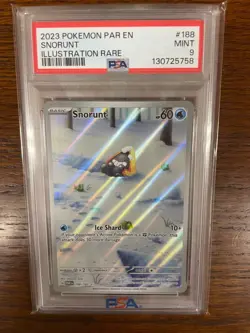 2023 POKEMON PAR EN-PARADOX RIFT ILLUSTRATION RARE #188 SNORUNT PSA 9 - Image 1
