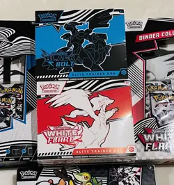 Pokemon Scarlet and Violet Black Bolt/White Flare Pokemon Center ETBs SEALED NEW - Image 2
