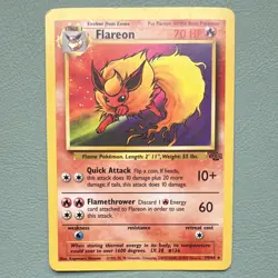 Pokemon TCG Flareon 19/64 Jungle Rare Regular Card 70HP 1999 WOTC Card Stock - Image 1