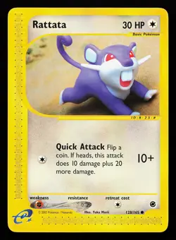 Rattata 128/165 Common Expedition Pokemon Card - Image 1