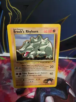 Pokemon Card - Brock's Rhyhorn Gym Heroes 22/132 Rare LP #10 - Image 1