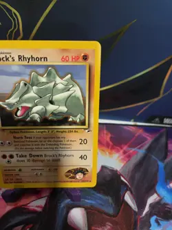 Pokemon Card - Brock's Rhyhorn Gym Heroes 22/132 Rare LP #10 - Image 3
