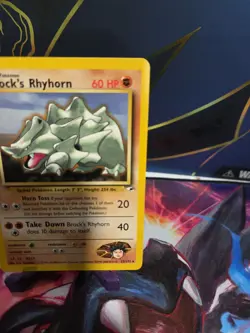 Pokemon Card - Brock's Rhyhorn Gym Heroes 22/132 Rare LP #10 - Image 4