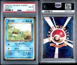 1998 POKEMON JAPANESE VENDING Series 1 SQUIRTLE #7 PSA 8 - Image 5