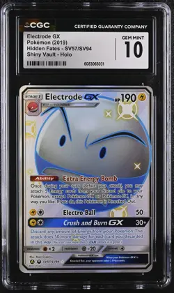 ELECTRODE GX Shiny Vault Holo Hidden Fates #SV57 CGC 10 Pokemon - Image 1