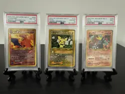 2000 Pokemon Neo 2 Promo Set PSA Graded Charizard 8 Swirl Entei 9 Pichu 10 Swirl - Image 1