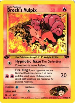 Pokemon TCG Gym Challenge 1st Edition Brock's Vulpix 37/132 Regular VLP - Image 1