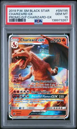 2019 POKEMON SM BLACK STAR PROMO #SM195 CHARIZARD GX PSA 10 - Image 1