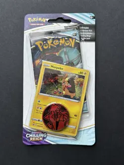 Pokemon TCG Sword & Shield Chilling Reign Booster Pack Morpeko + Coin New - Image 1