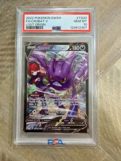 Pokemon Crobat V Trainer Gallery TG20/TG30 2022 SWSH Lost Origin PSA 10 GEM MINT - Image 1