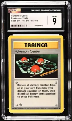 Pokemon Center 85/102 1st Edition Pokemon Base Set CGC 9 Mint - Image 1