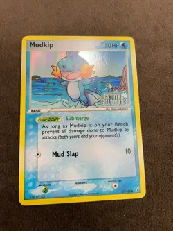 Mudkip 57/100 EX Crystal Guardians Stamped Reverse Holo Pokemon TCG Card NM - Image 2