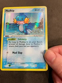 Mudkip 57/100 EX Crystal Guardians Stamped Reverse Holo Pokemon TCG Card NM - Image 3